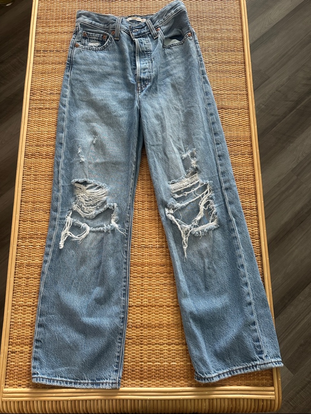 Levi's Ribcage Straight Ankle Jeans Light Blue Size 24